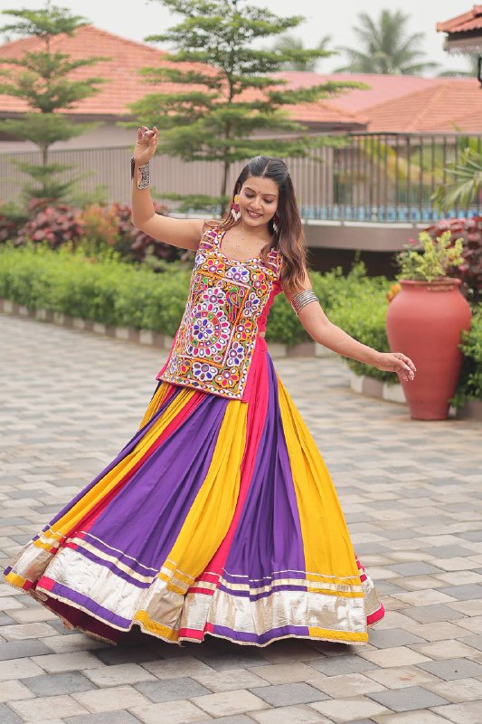 Navrang Beauty: Traditional Twist in 9 Colors Lehenga Set