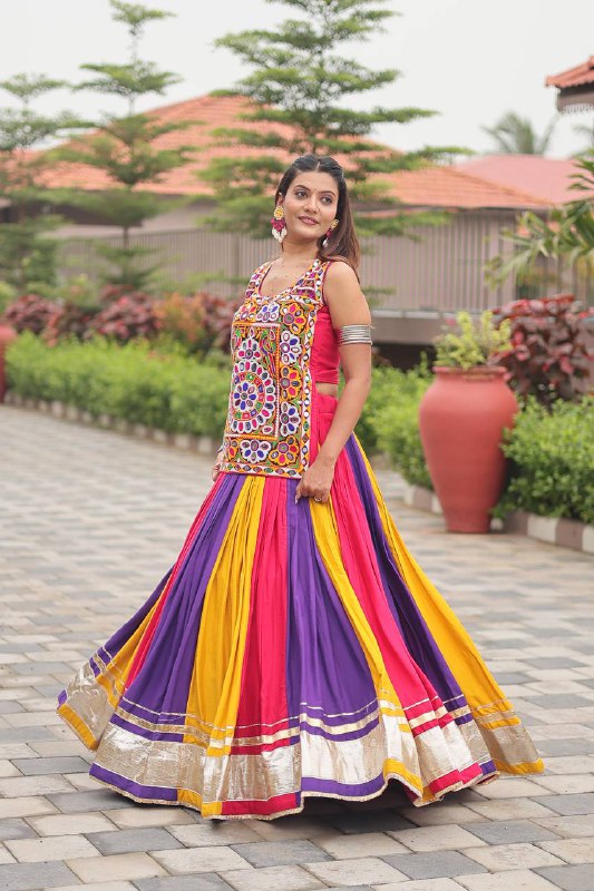 Navrang Beauty: Traditional Twist in 9 Colors Lehenga Set