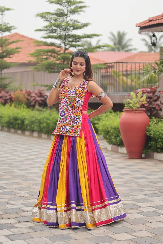 Navrang Beauty: Traditional Twist in 9 Colors Lehenga Set