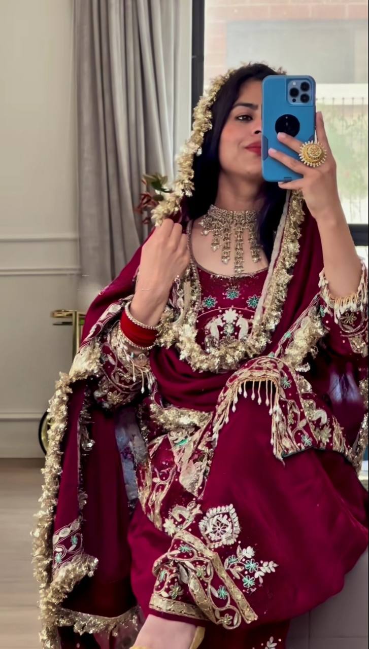 Zarisha in Royal Maroon Majesty Dhoti Sut