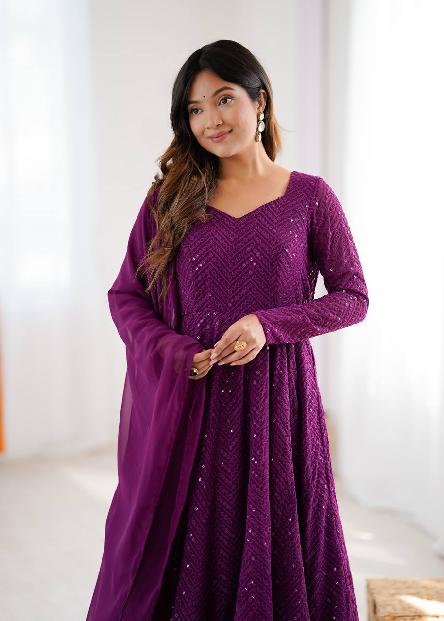 Vani Sequin Flared Sequin Anarkali Set