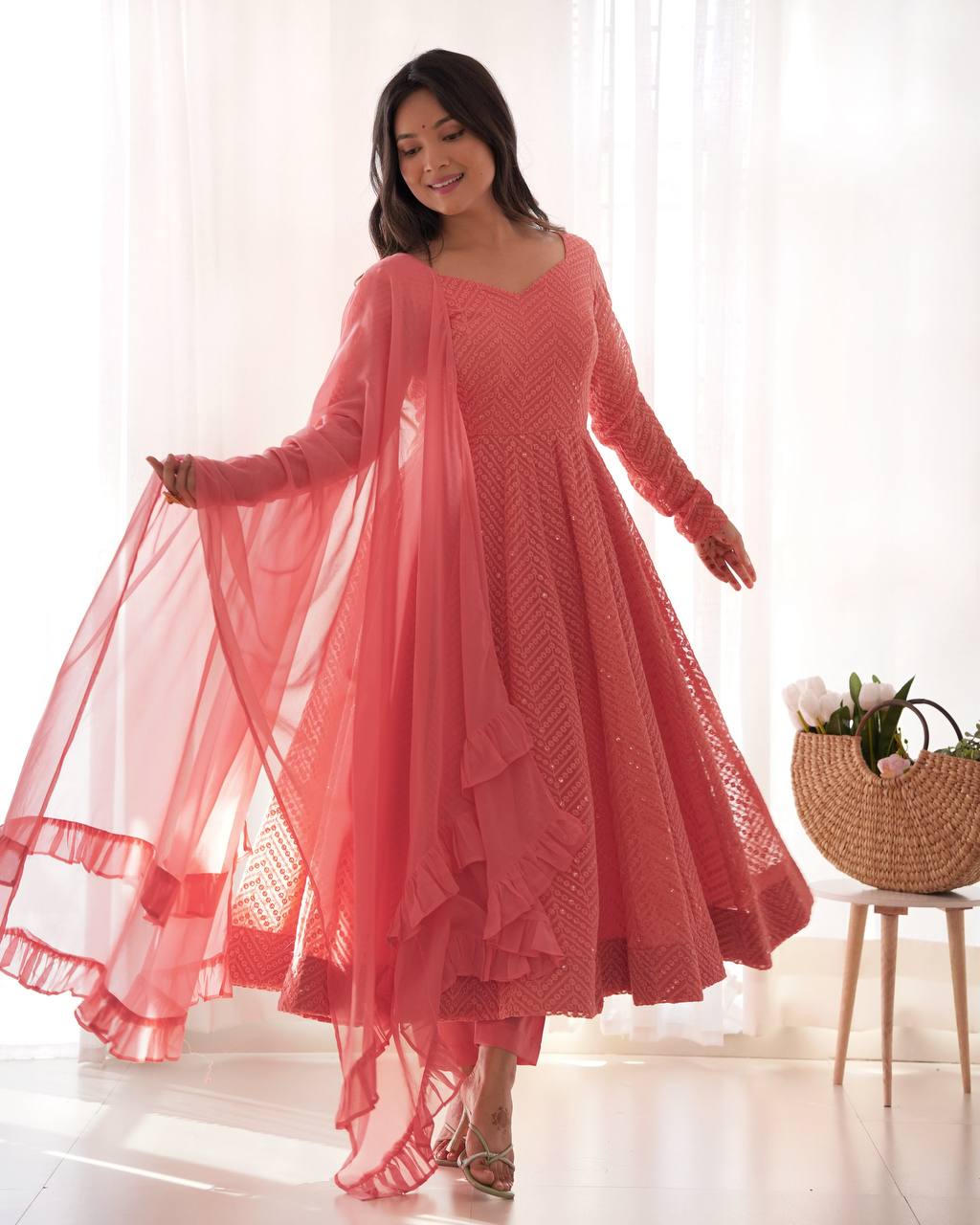 Vani Sequin Flared Sequin Anarkali Set