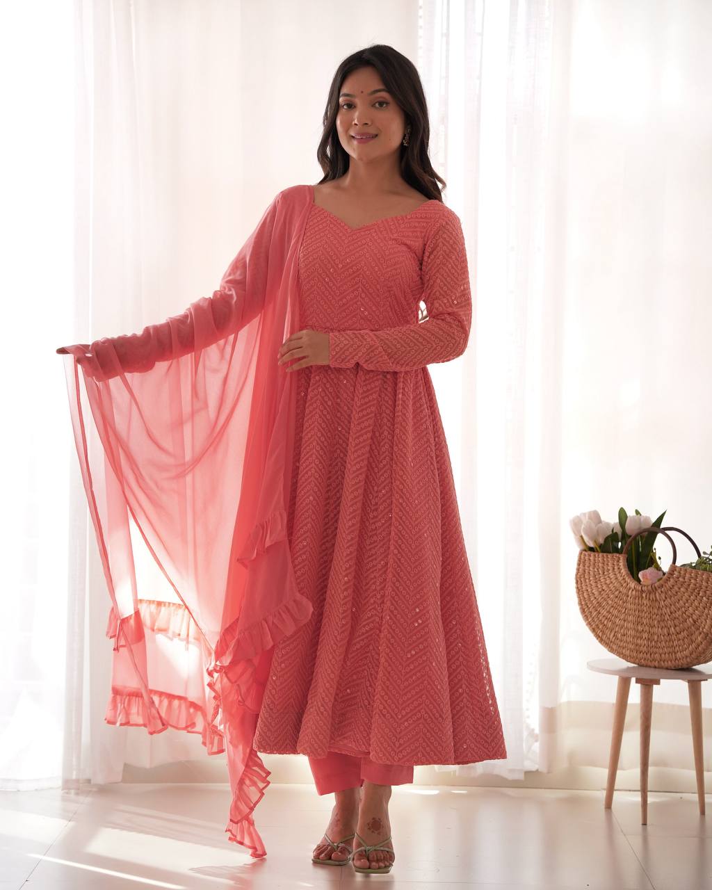 Vani Sequin Flared Sequin Anarkali Set