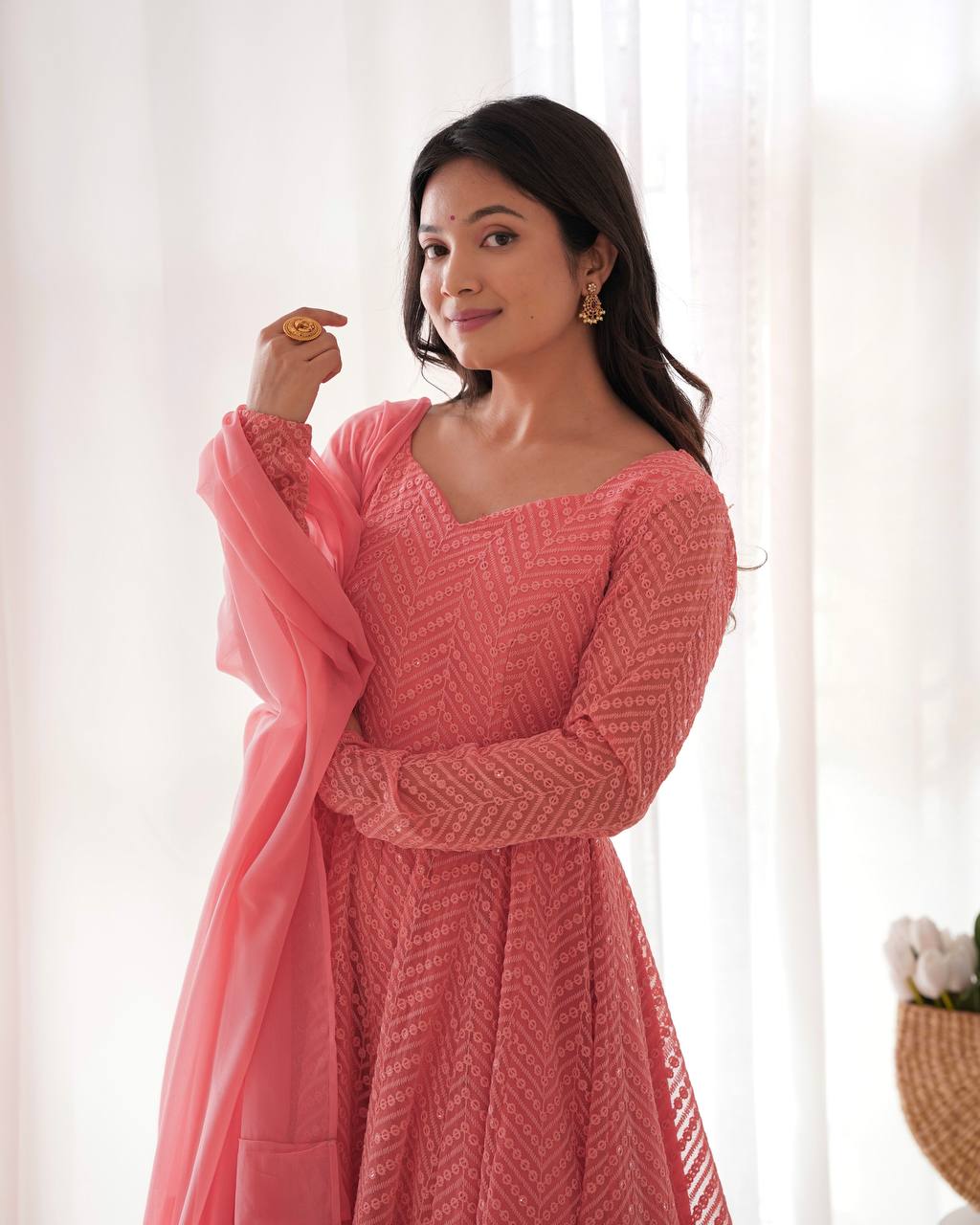 Vani Sequin Flared Sequin Anarkali Set
