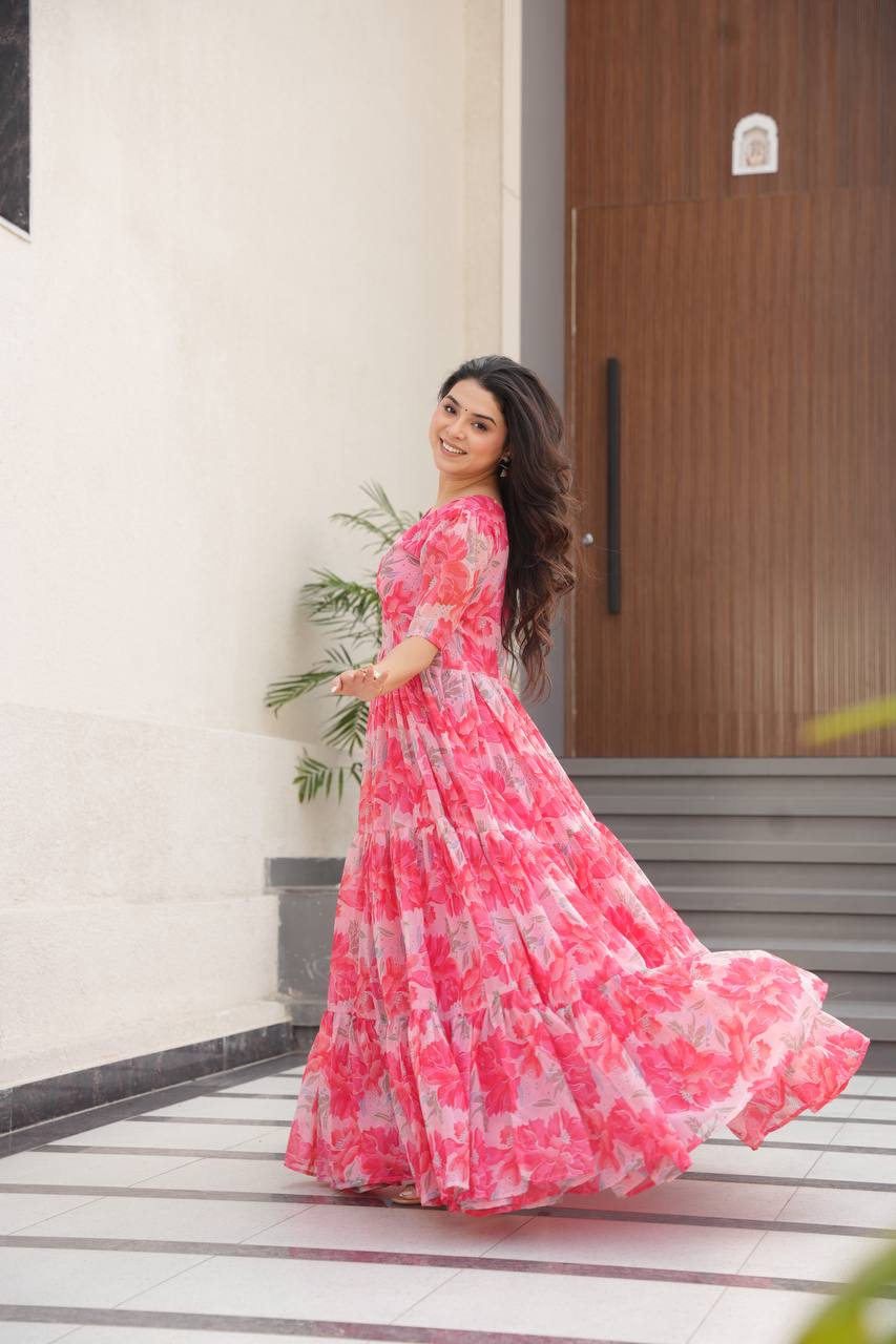 Coastal Charm Georgette Fully Flair Gown