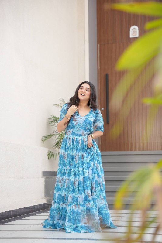 Coastal Charm Georgette Fully Flair Gown
