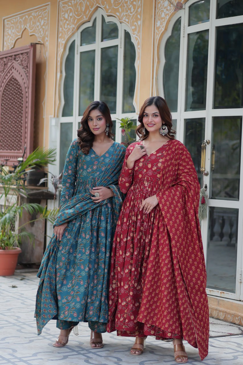 Basil Bloom Pure Cotton Suit Set