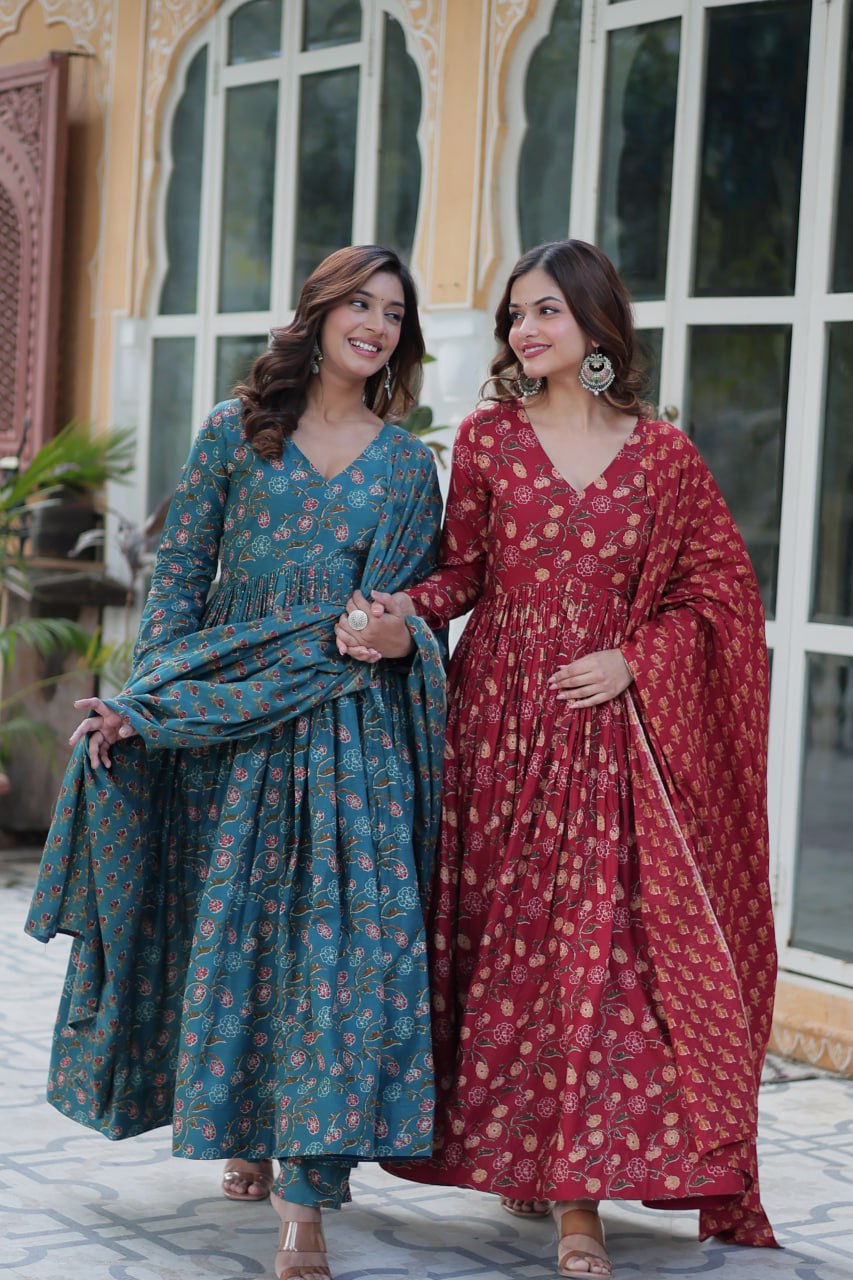 Basil Bloom Pure Cotton Suit Set