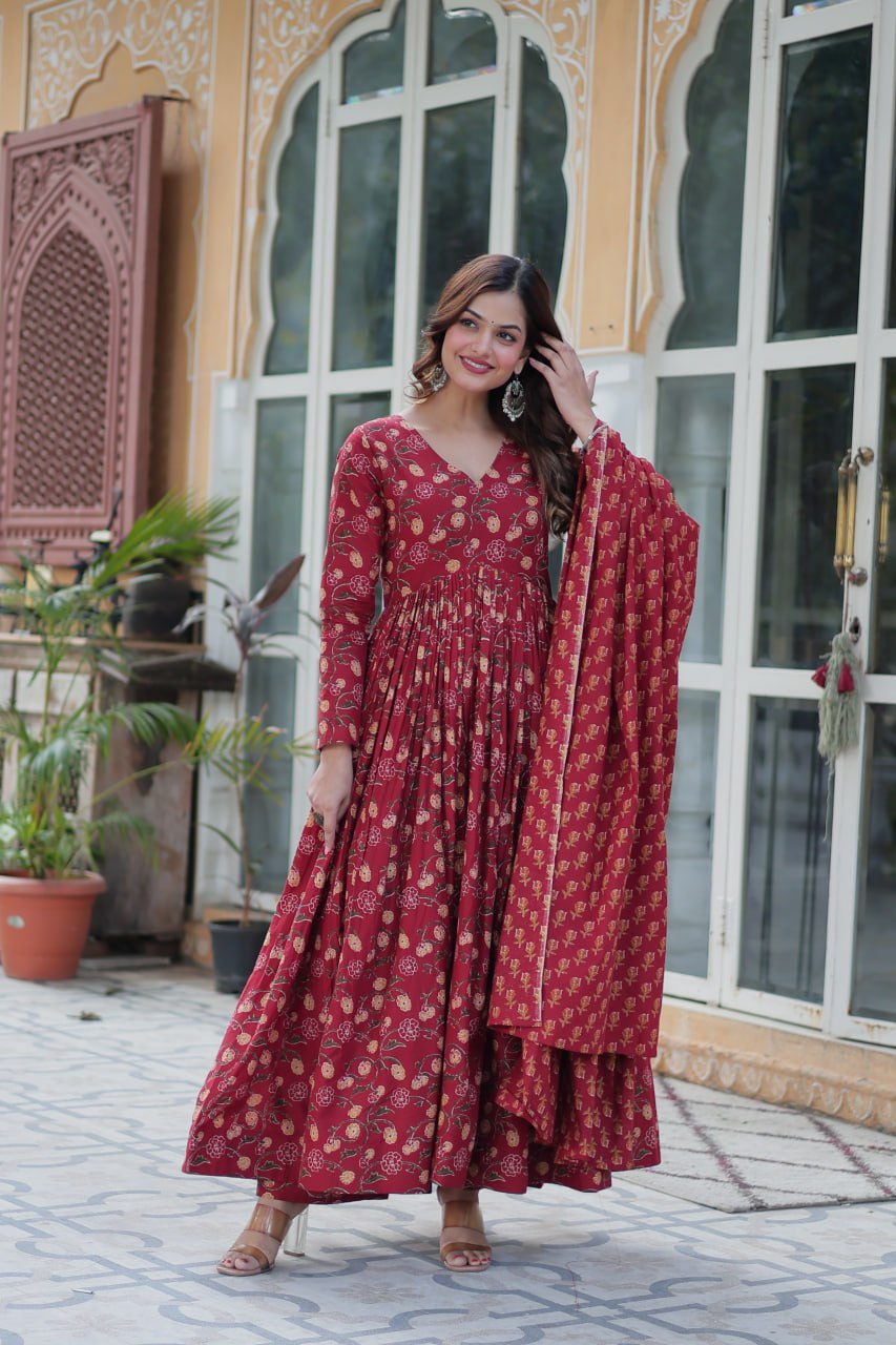 Basil Bloom Pure Cotton Suit Set