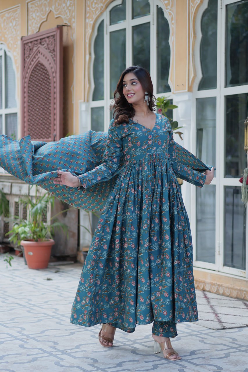 Basil Bloom Pure Cotton Suit Set
