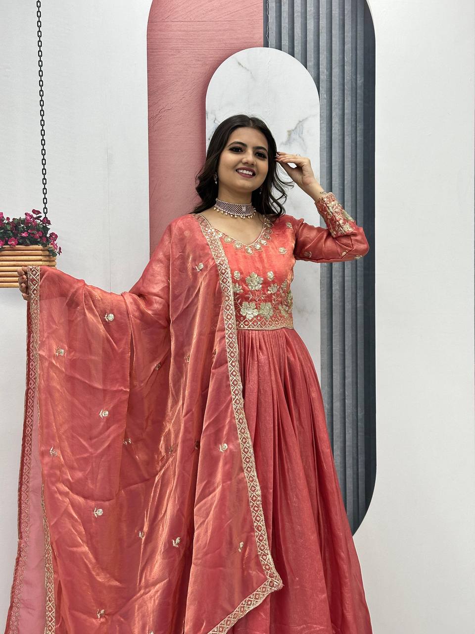 Zarya Graceful Fendy Silk Gown