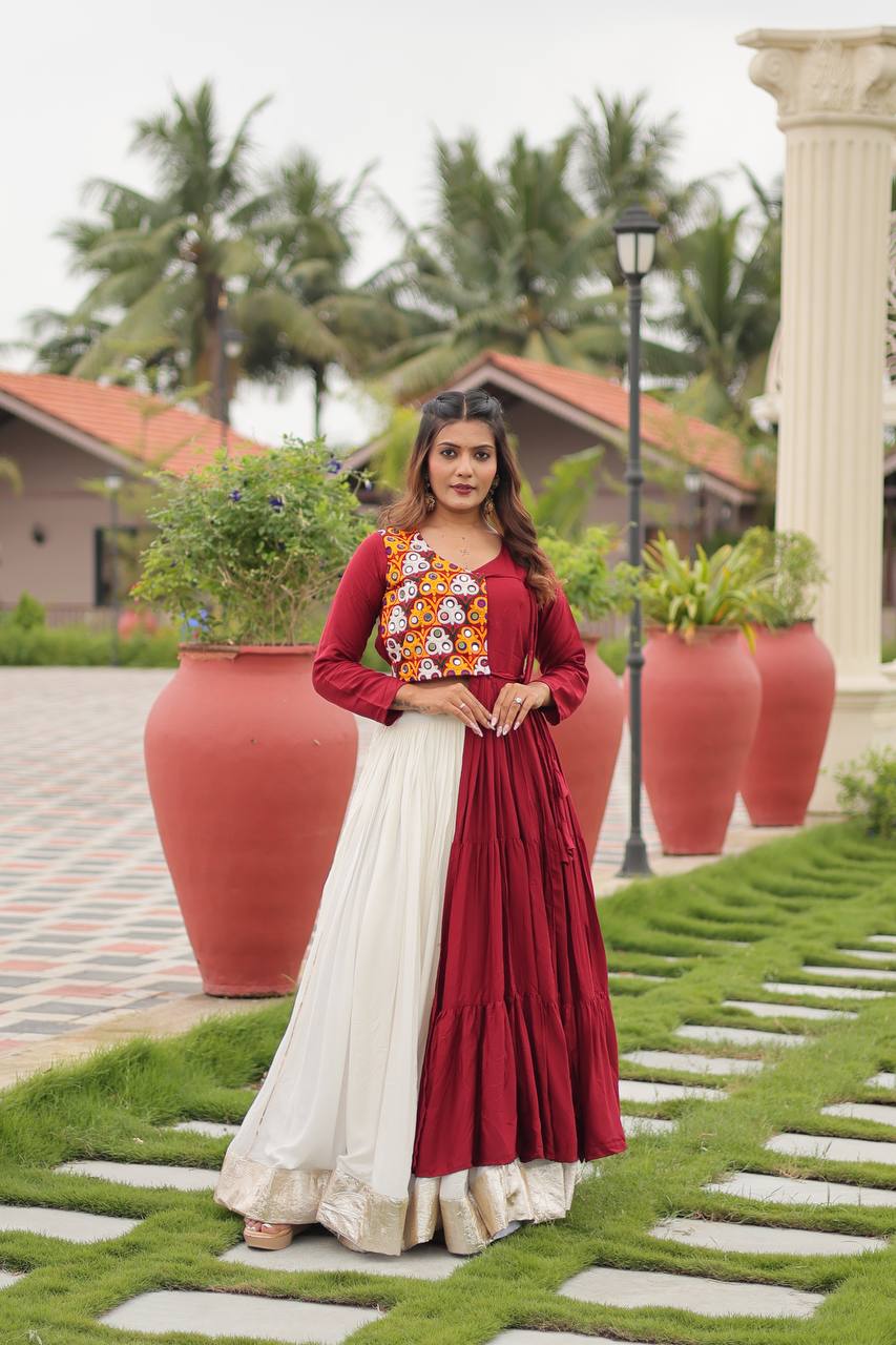 Amaira’s Divine Spin Red & Purple Navratri Lehenga Set