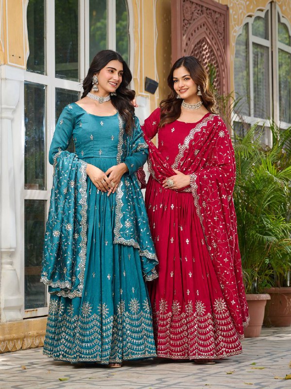 Varnika pure Vichitra silk Anarkali Gown