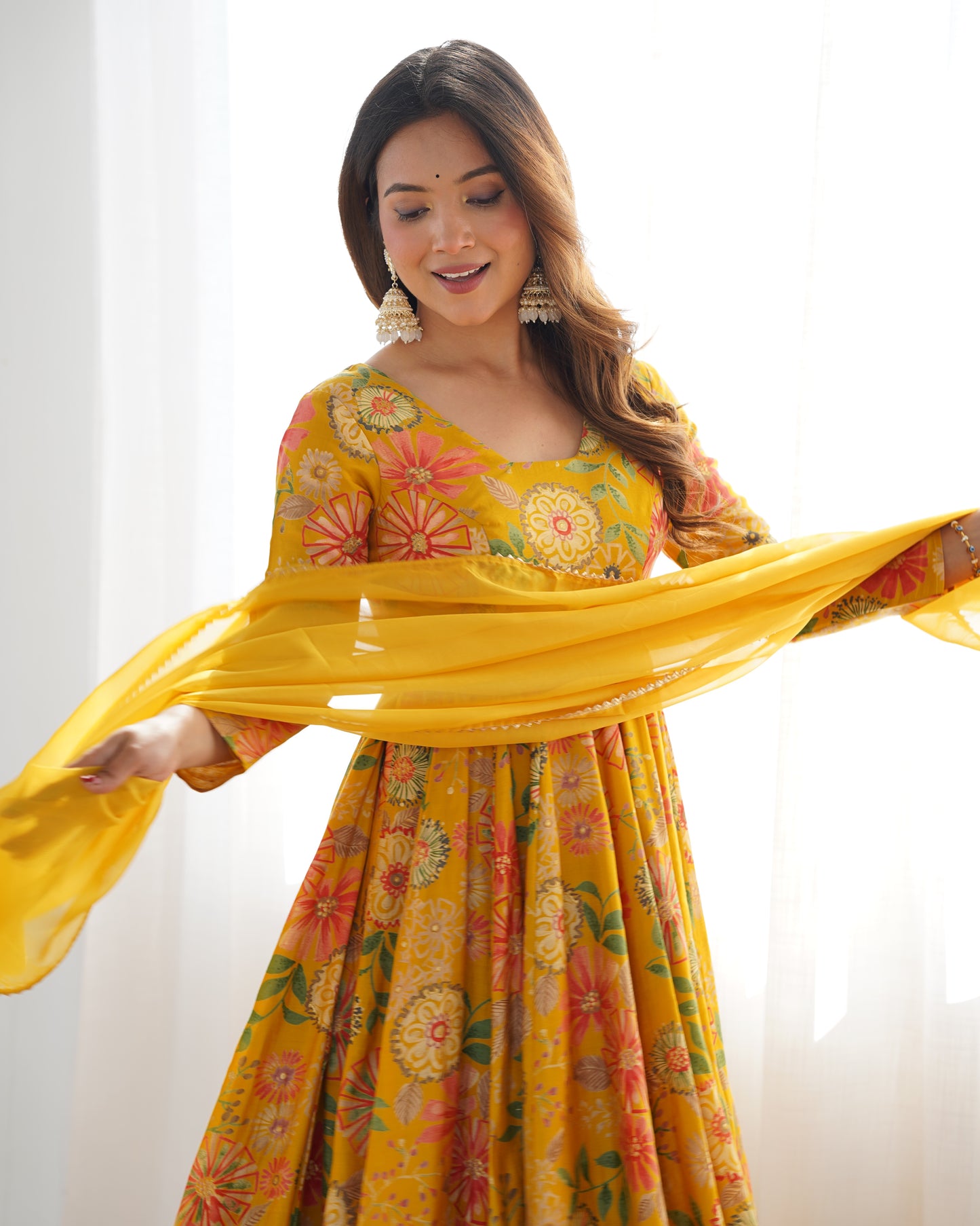 Ameyra Romansilk Chanderi Print Kediya Set