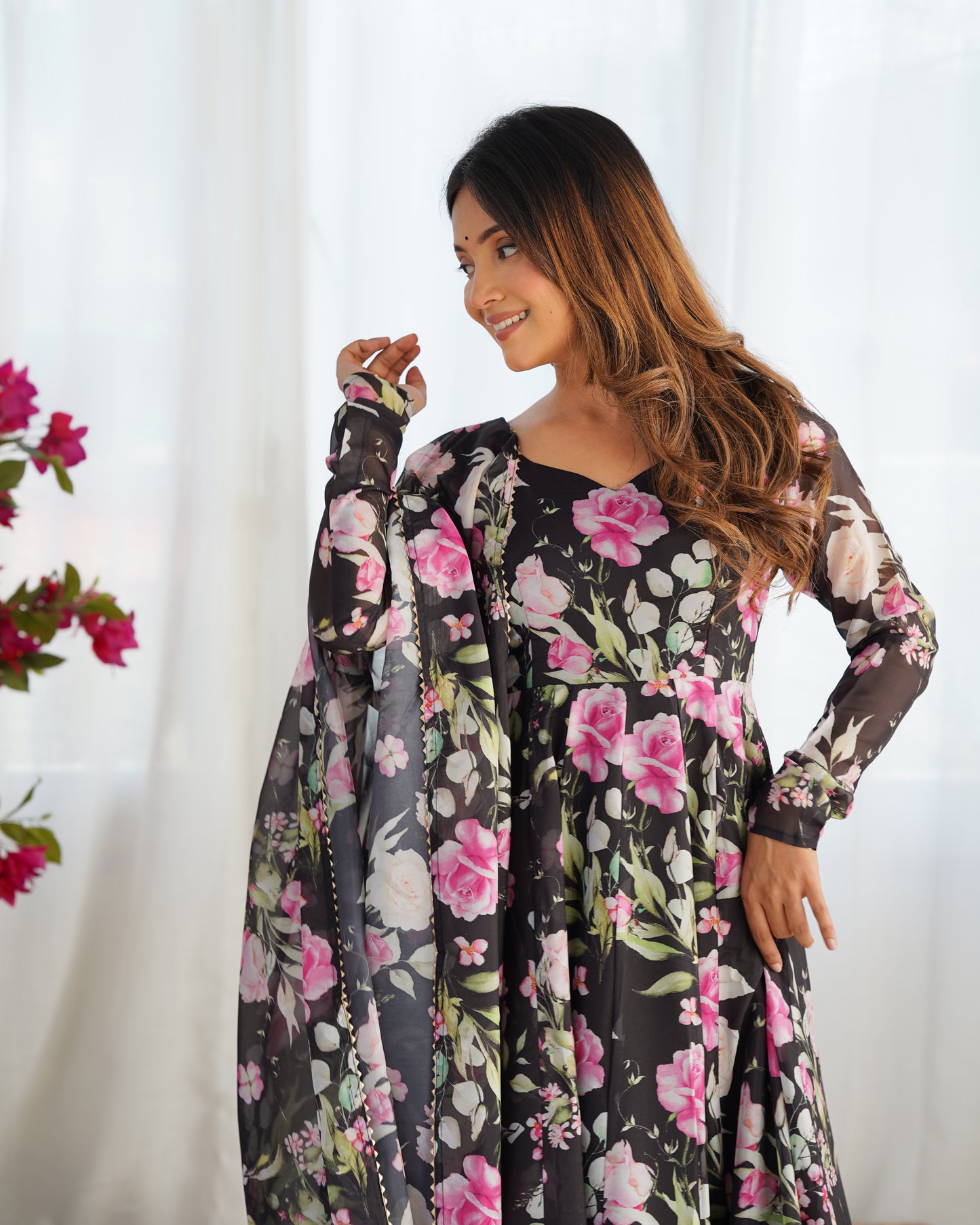Reeva Ready To Wear Soft Flowing Floral Pretty Anarkali Set