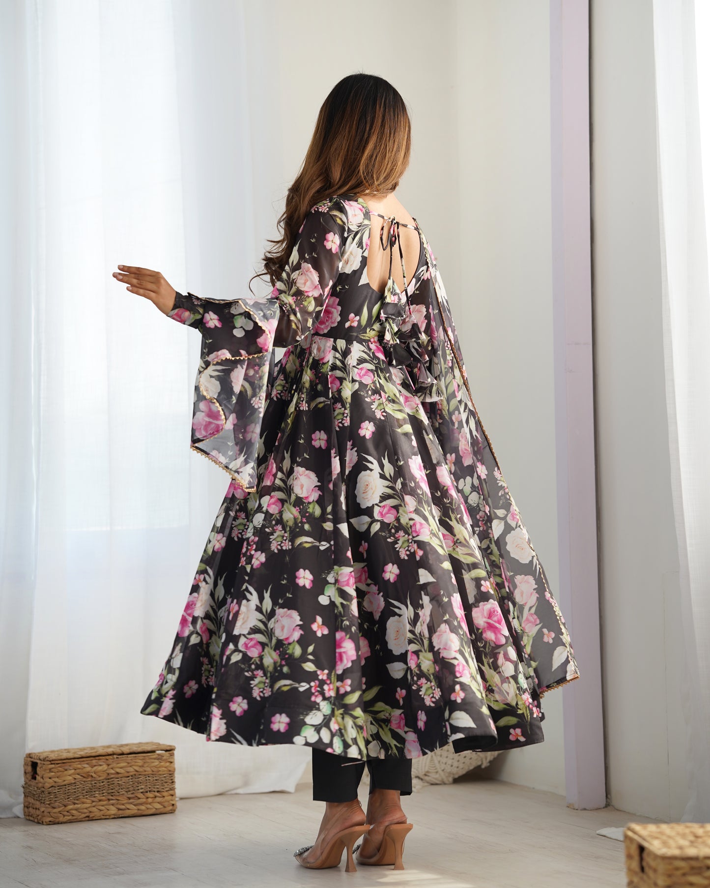 Reeva Ready To Wear Soft Flowing Floral Pretty Anarkali Set