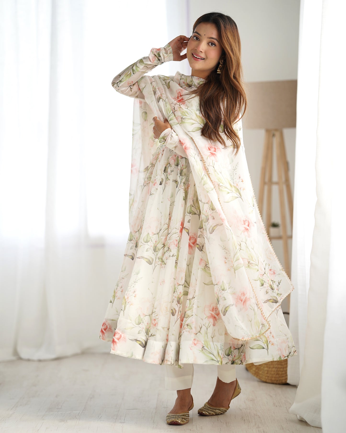 Reeva Ready To Wear Soft Flowing Floral Pretty Anarkali Set