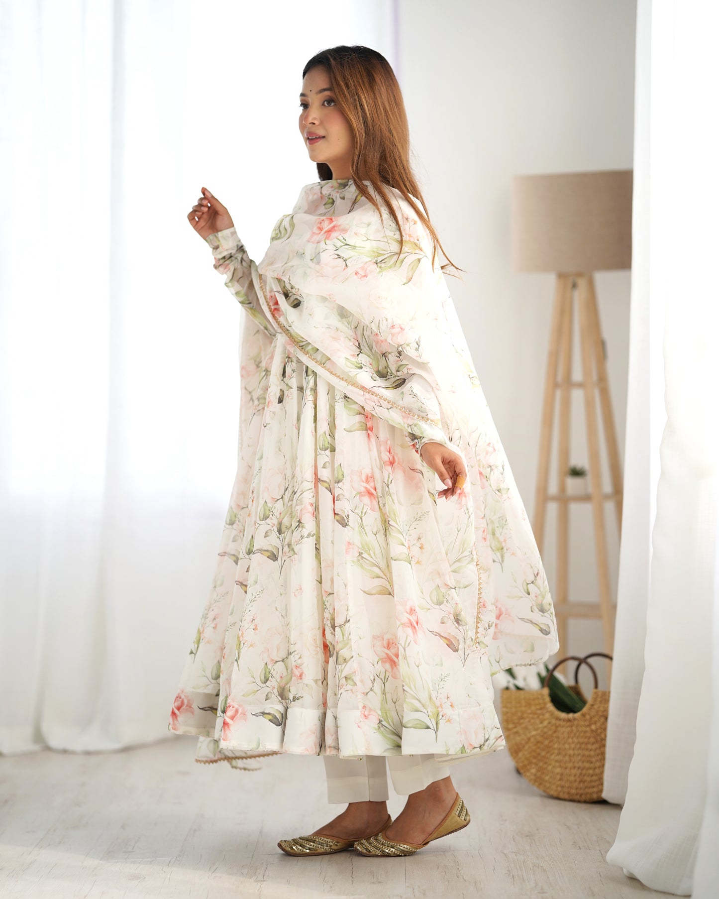 Reeva Ready To Wear Soft Flowing Floral Pretty Anarkali Set