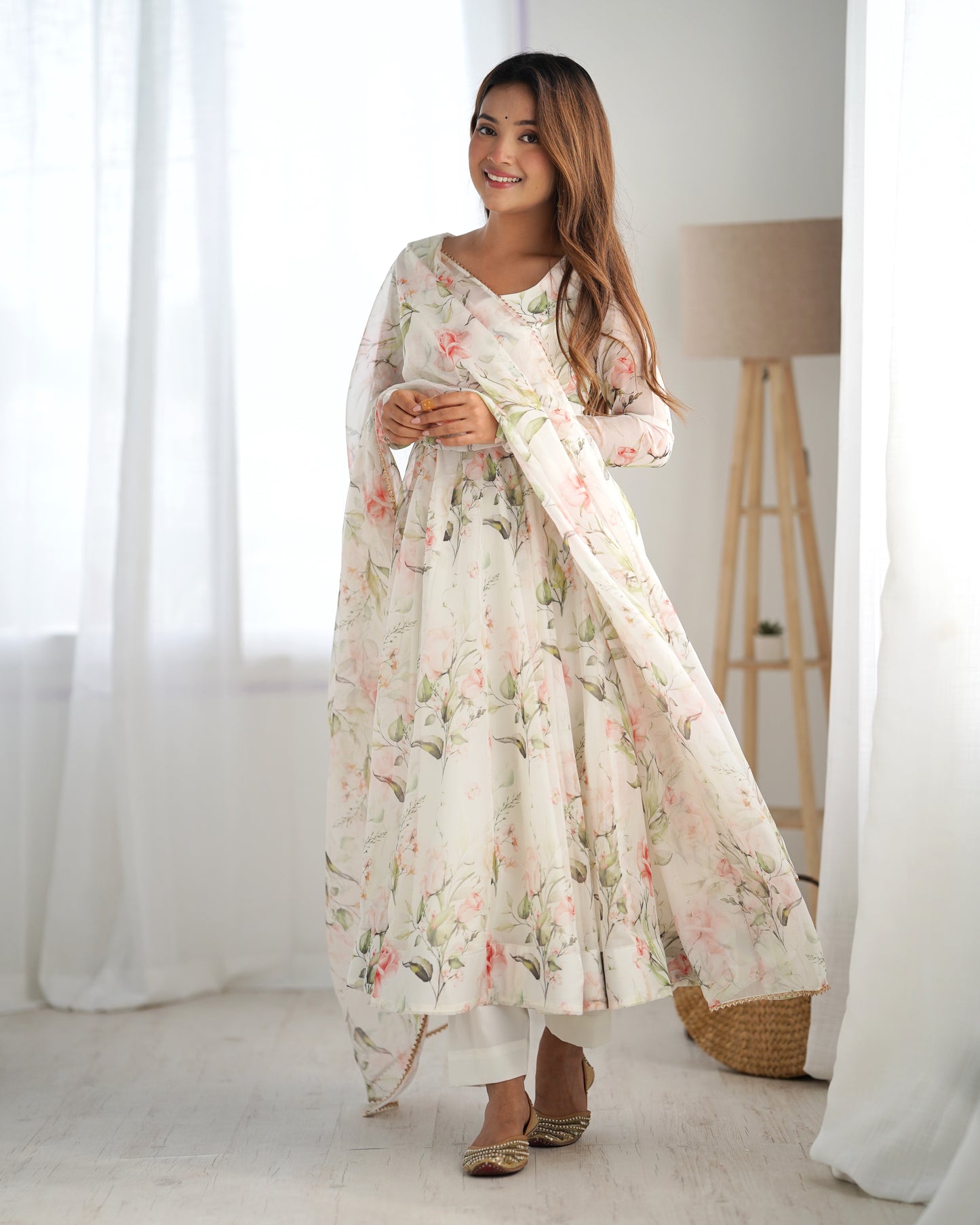 Reeva Ready To Wear Soft Flowing Floral Pretty Anarkali Set