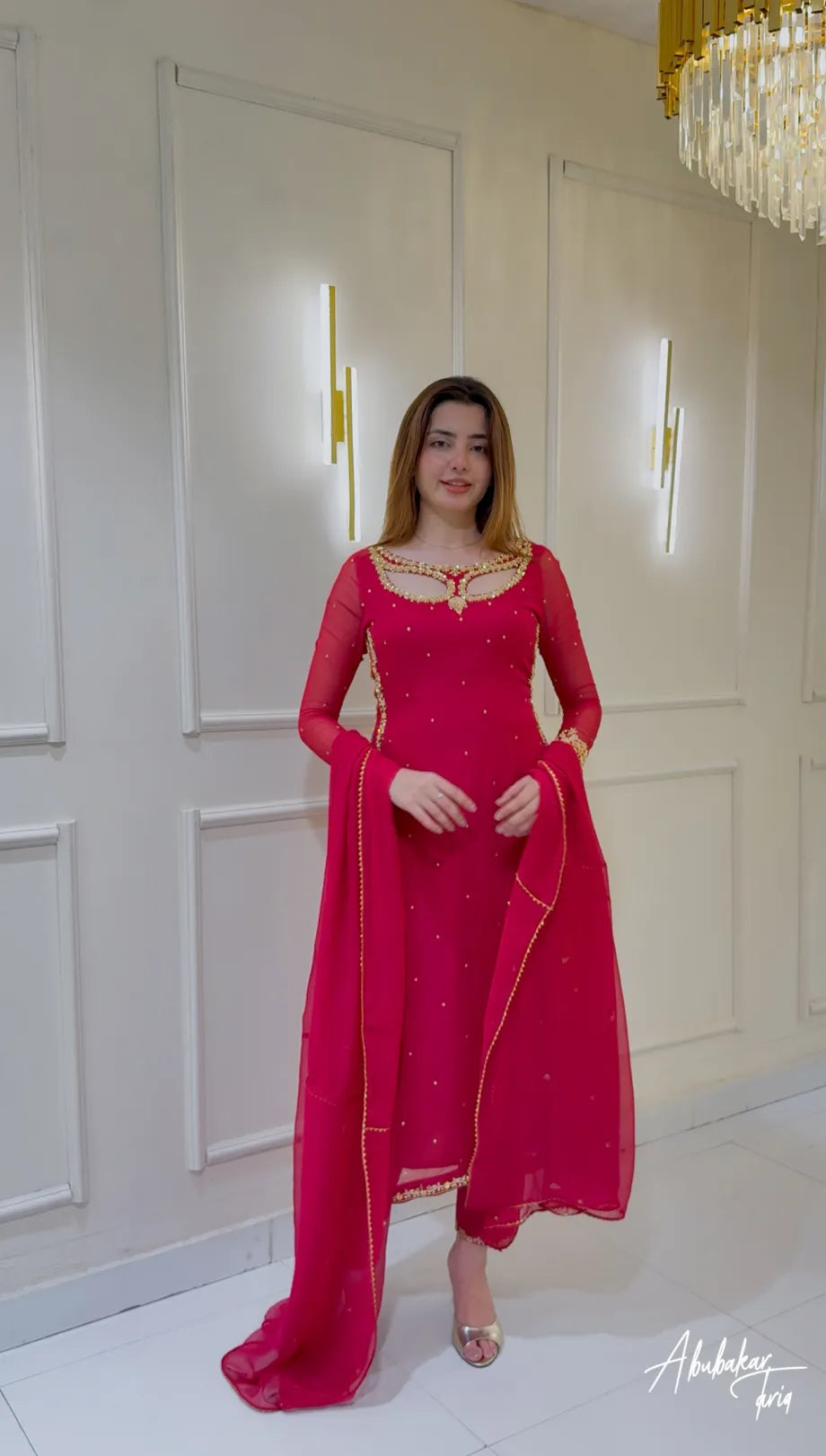 Ruby Long Hand Embellshed Kurta With Trouser And Dupataa