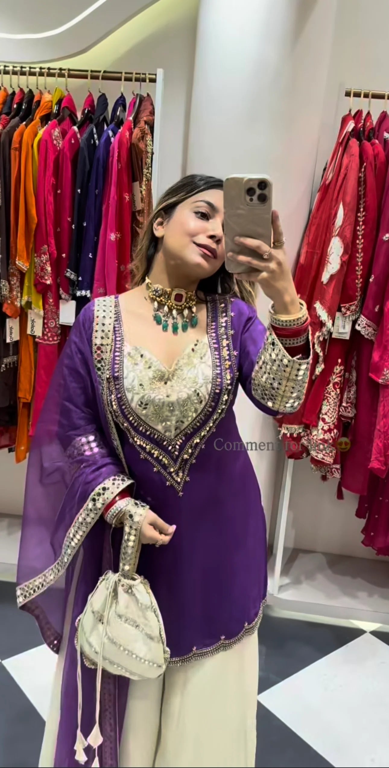 Noor-e-Zari Golden Blush Sharara Suit