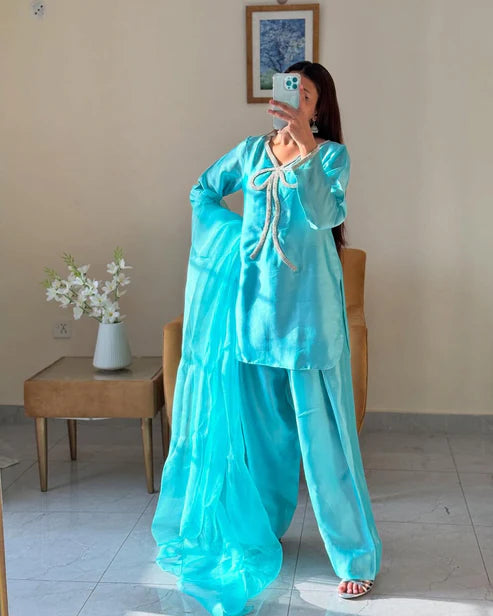 Riyana's Ribbon Bloom Pretty Beads Work Salwaar Suit