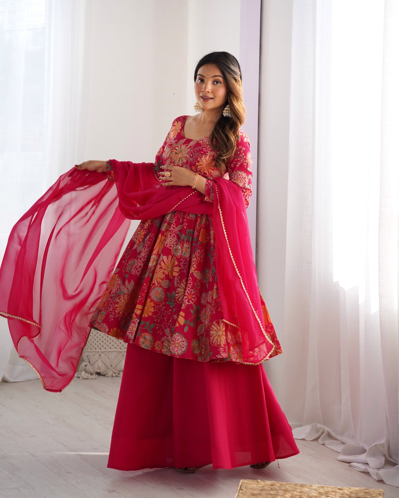 Ameyra Romansilk Chanderi Print Kediya Set