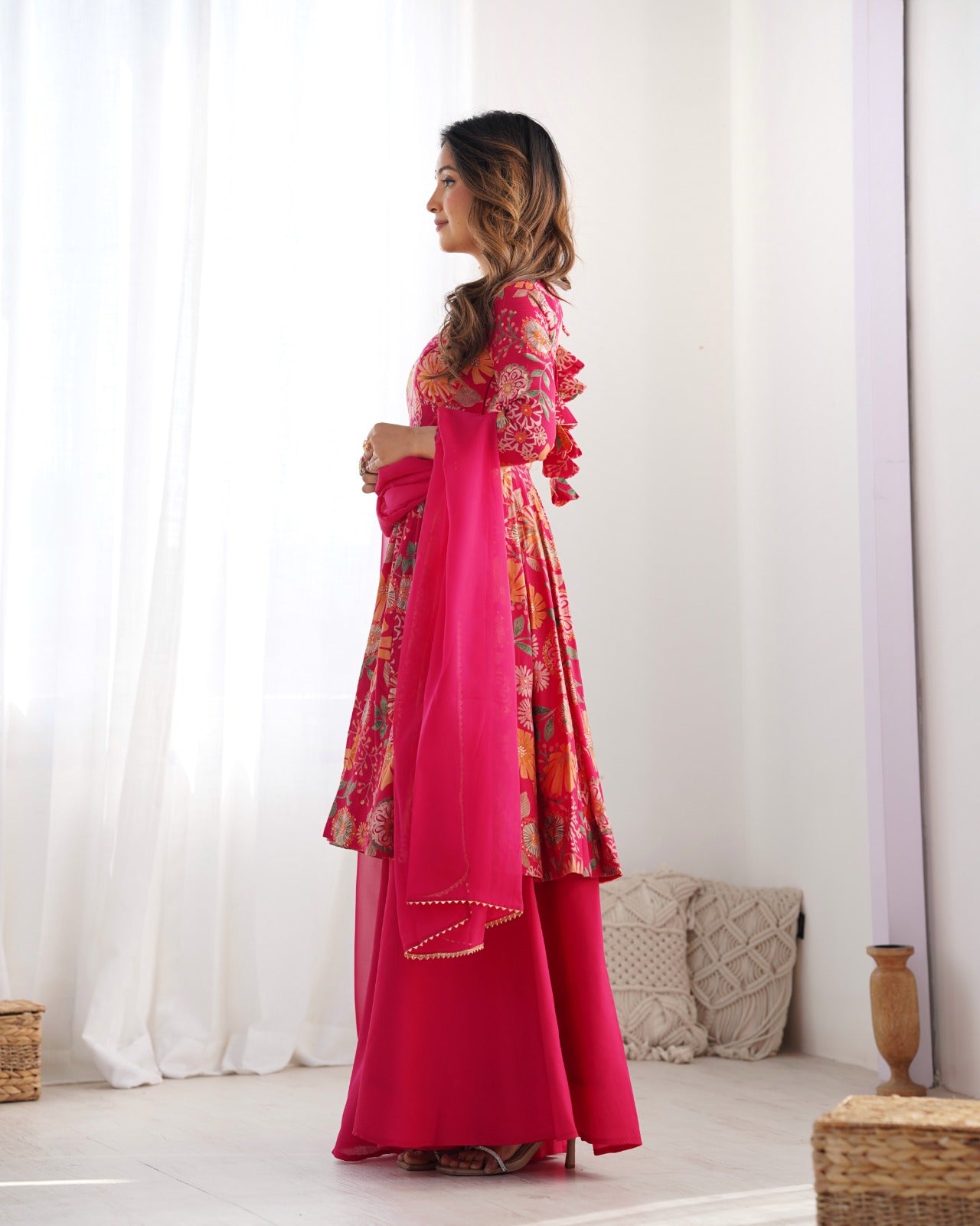 Ameyra Romansilk Chanderi Print Kediya Set