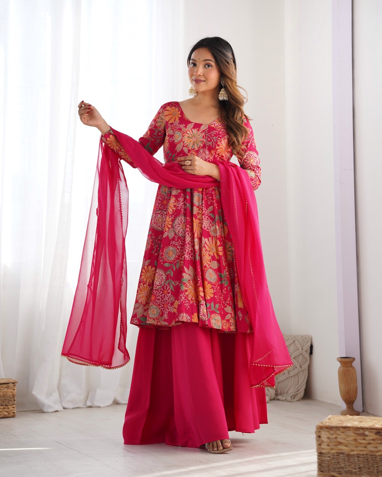 Ameyra Romansilk Chanderi Print Kediya Set