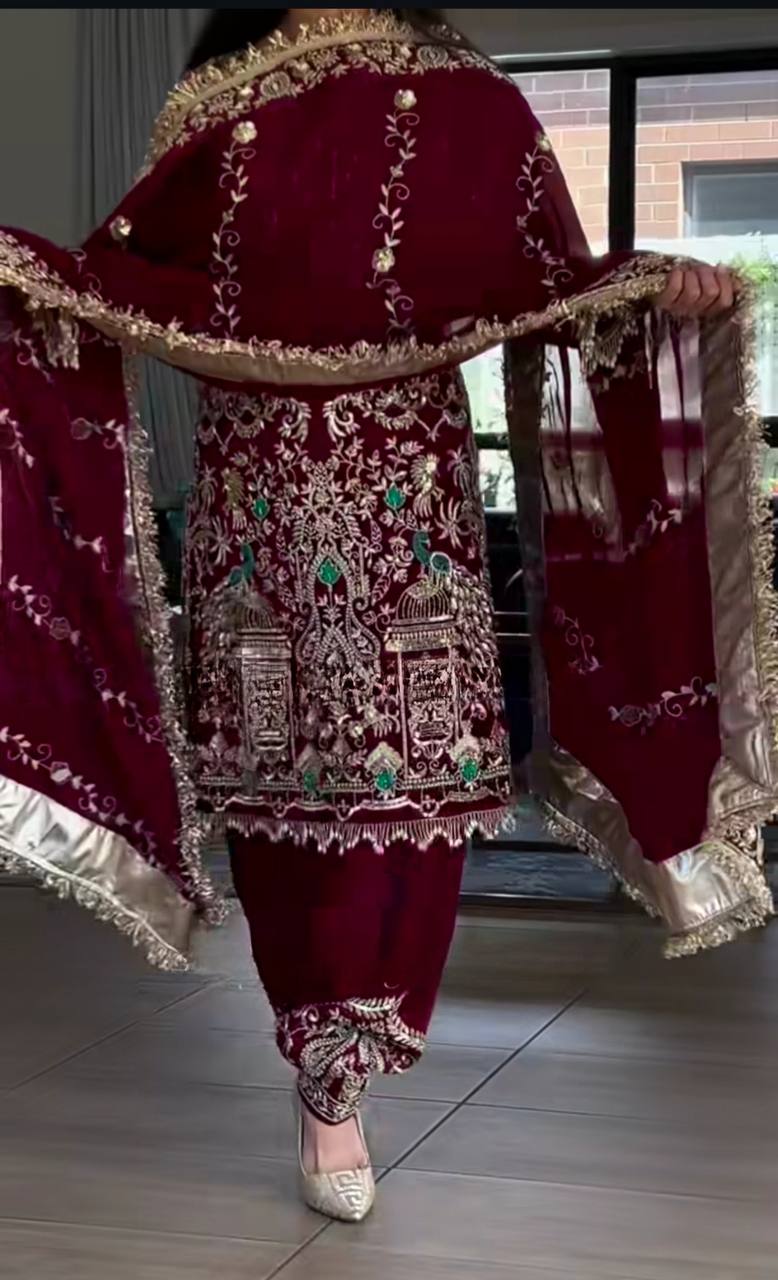 Zeenat Natural Crepe Dhoti Styles Partywear Suit