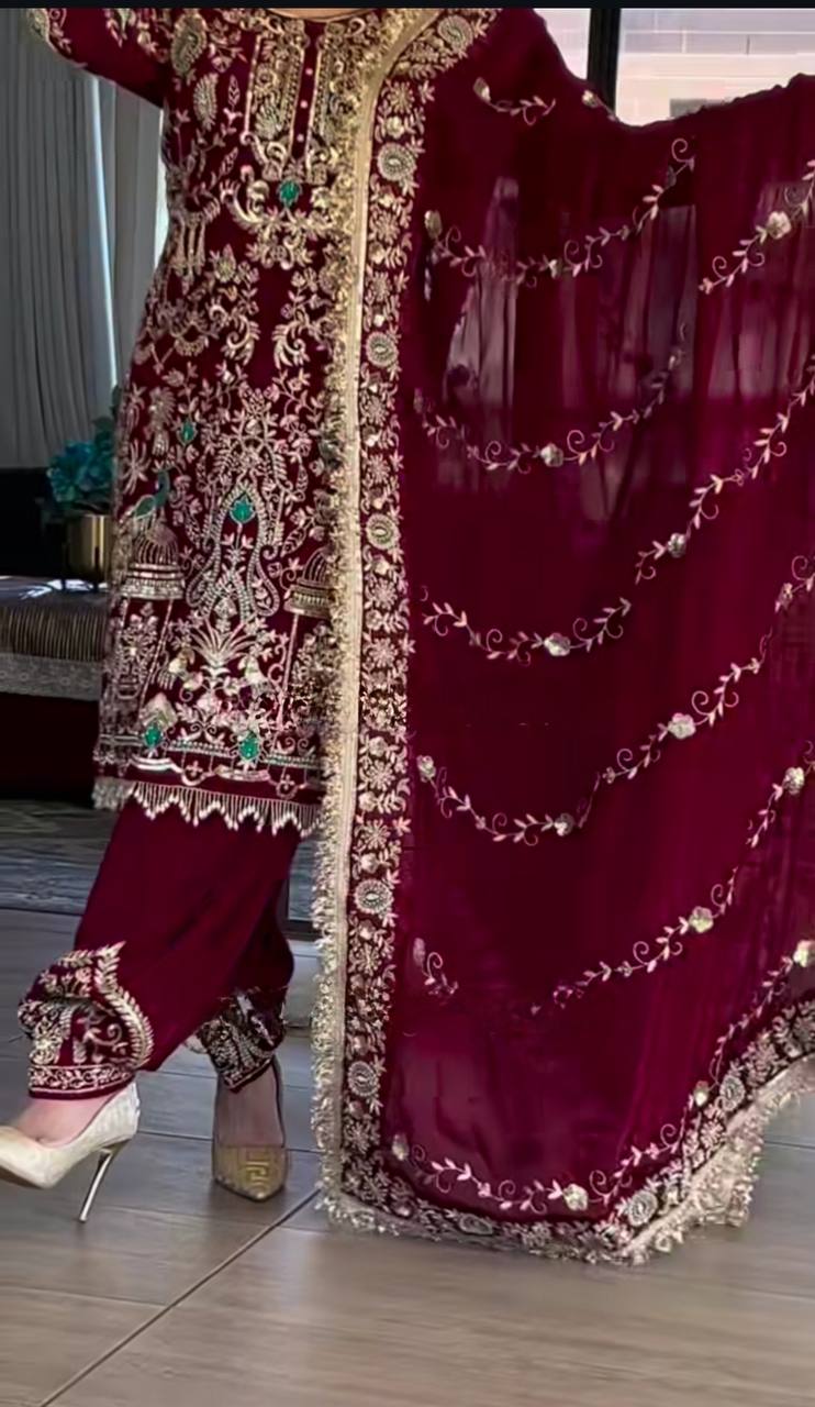 Zeenat Natural Crepe Dhoti Styles Partywear Suit