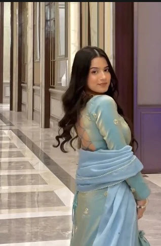 Siya Aqua Blue Elegance Suit Set