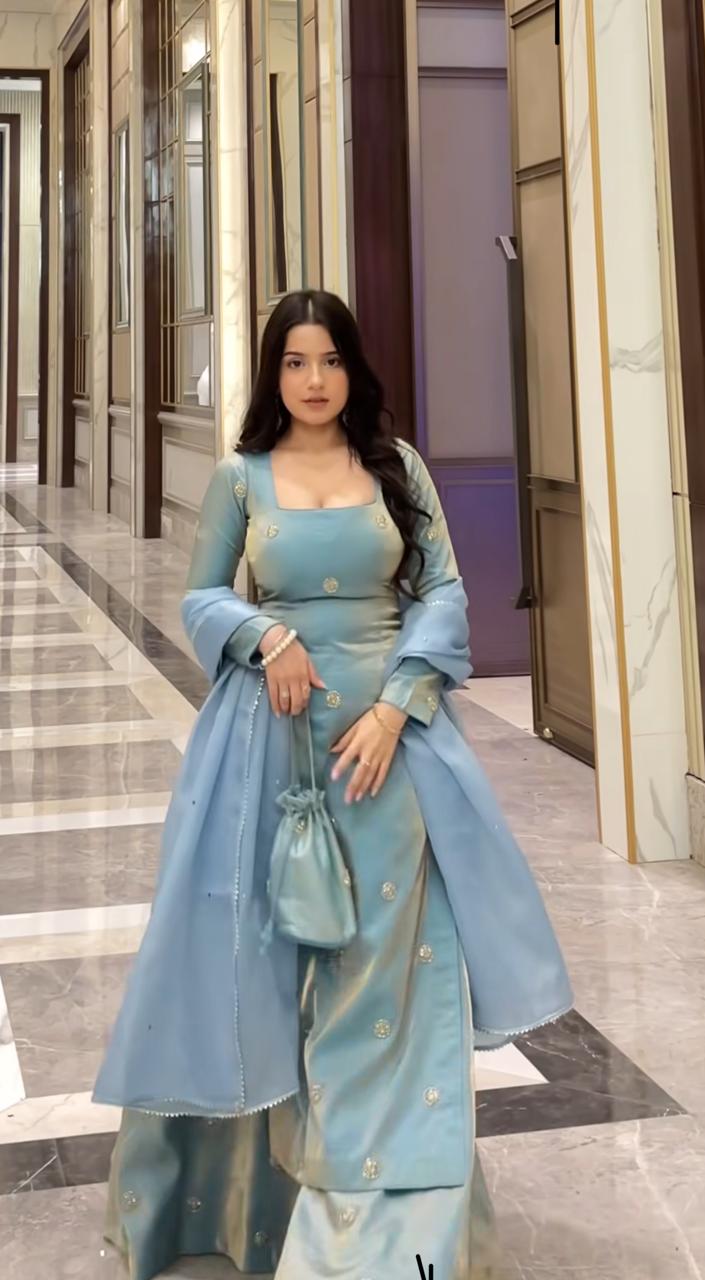 Siya Aqua Blue Elegance Suit Set