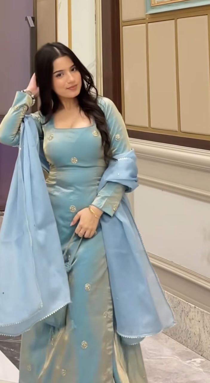 Siya Aqua Blue Elegance Suit Set