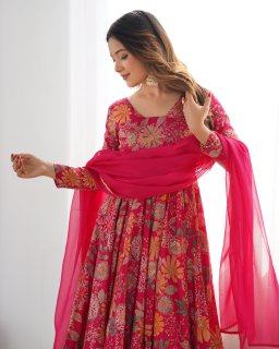 Ameyra Romansilk Chanderi Print Kediya Set
