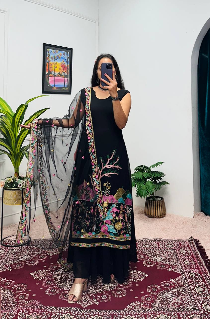 Desert Rose Anarkali: Earthy Elegance with a Royal Touch