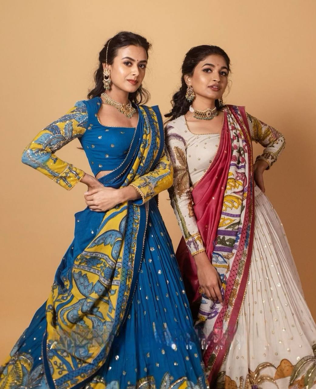 Kalamkari Print With Sequence Work Lehenga Choli