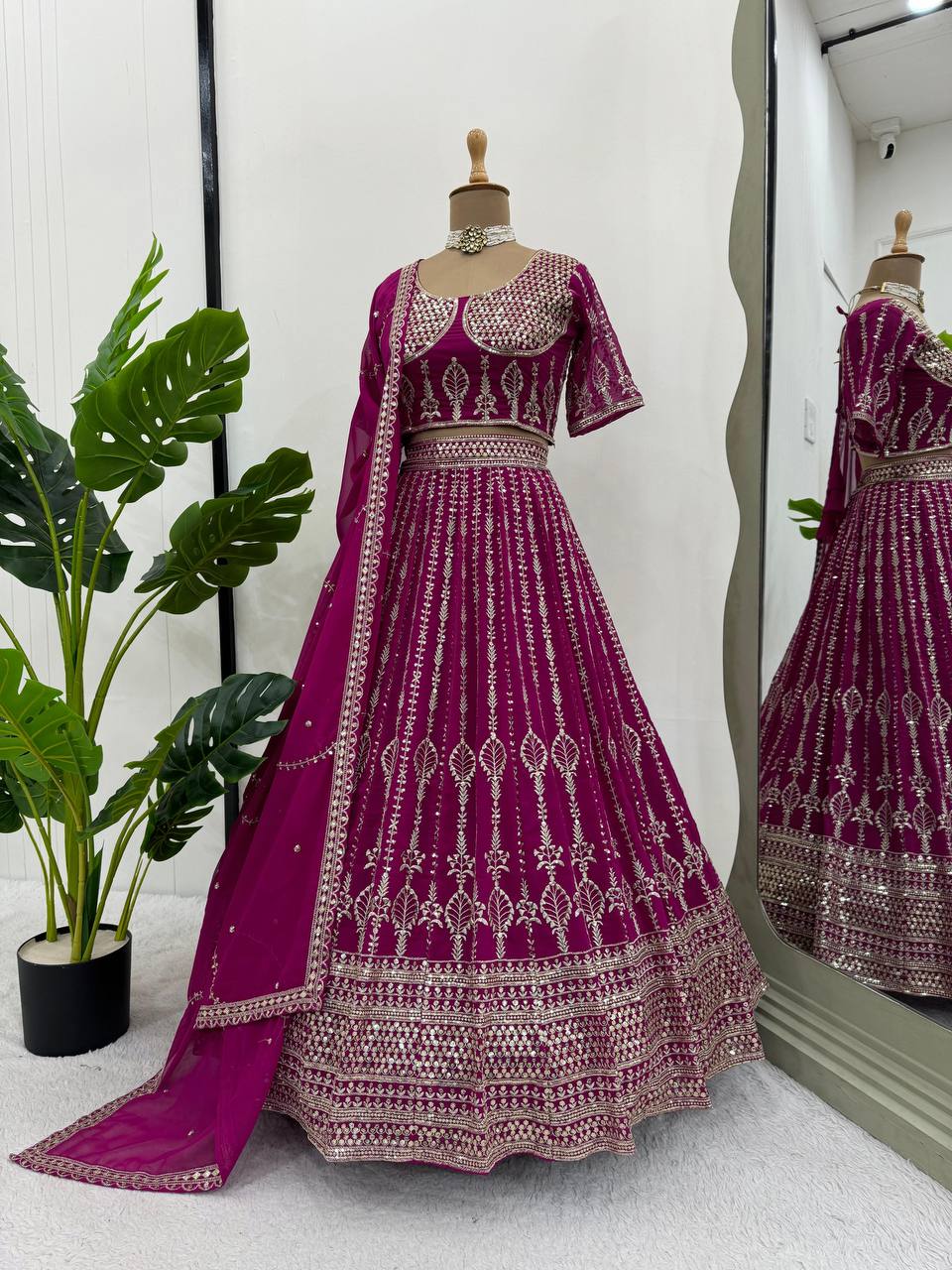 Desi Divas: Foux Gorgette Lehengha Choli