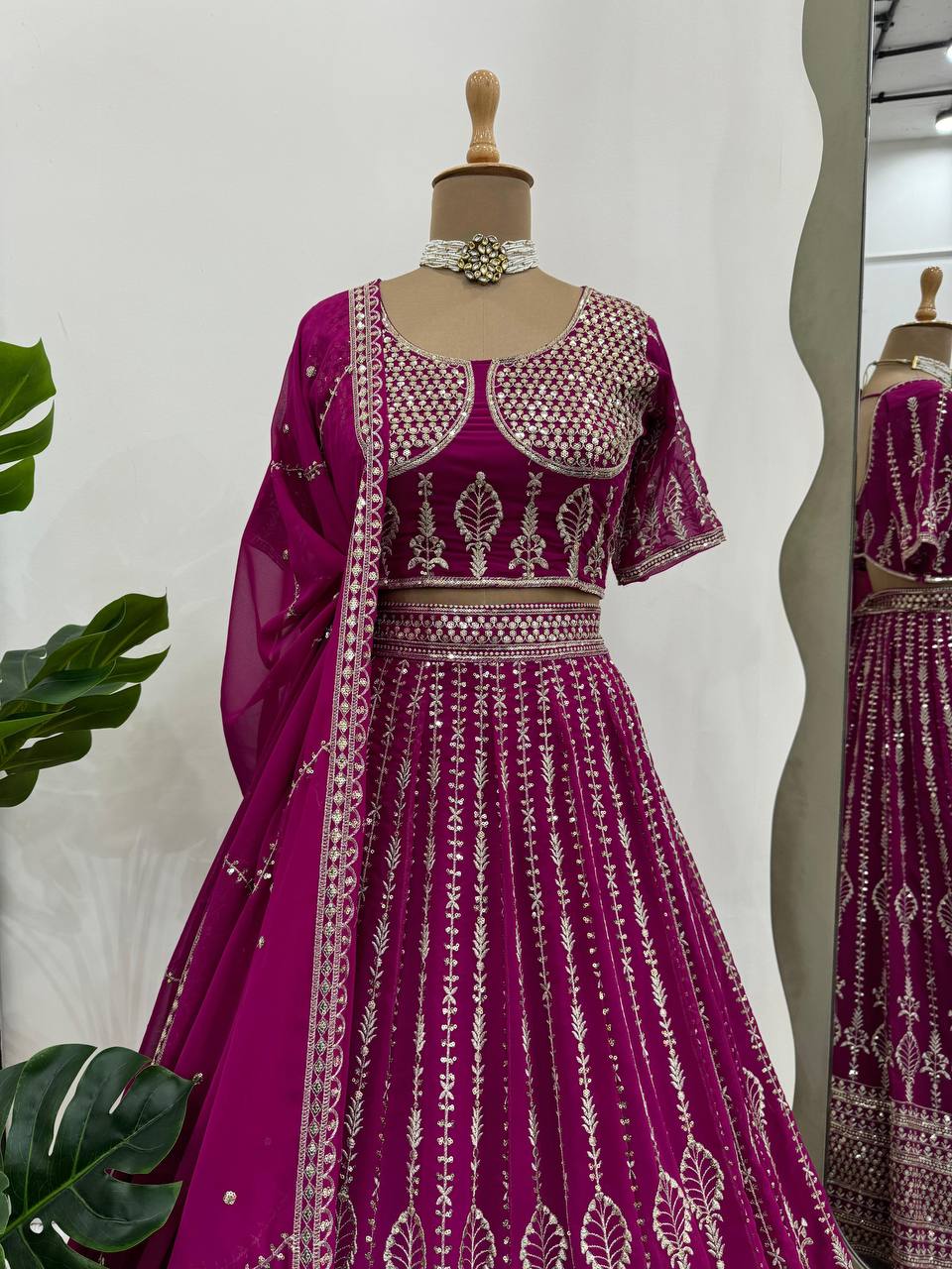 Desi Divas: Foux Gorgette Lehengha Choli