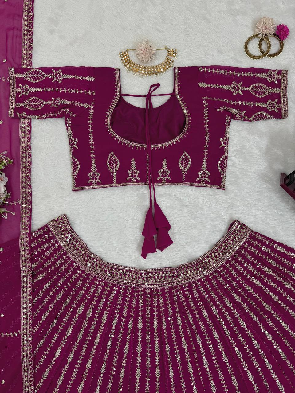 Desi Divas: Foux Gorgette Lehengha Choli