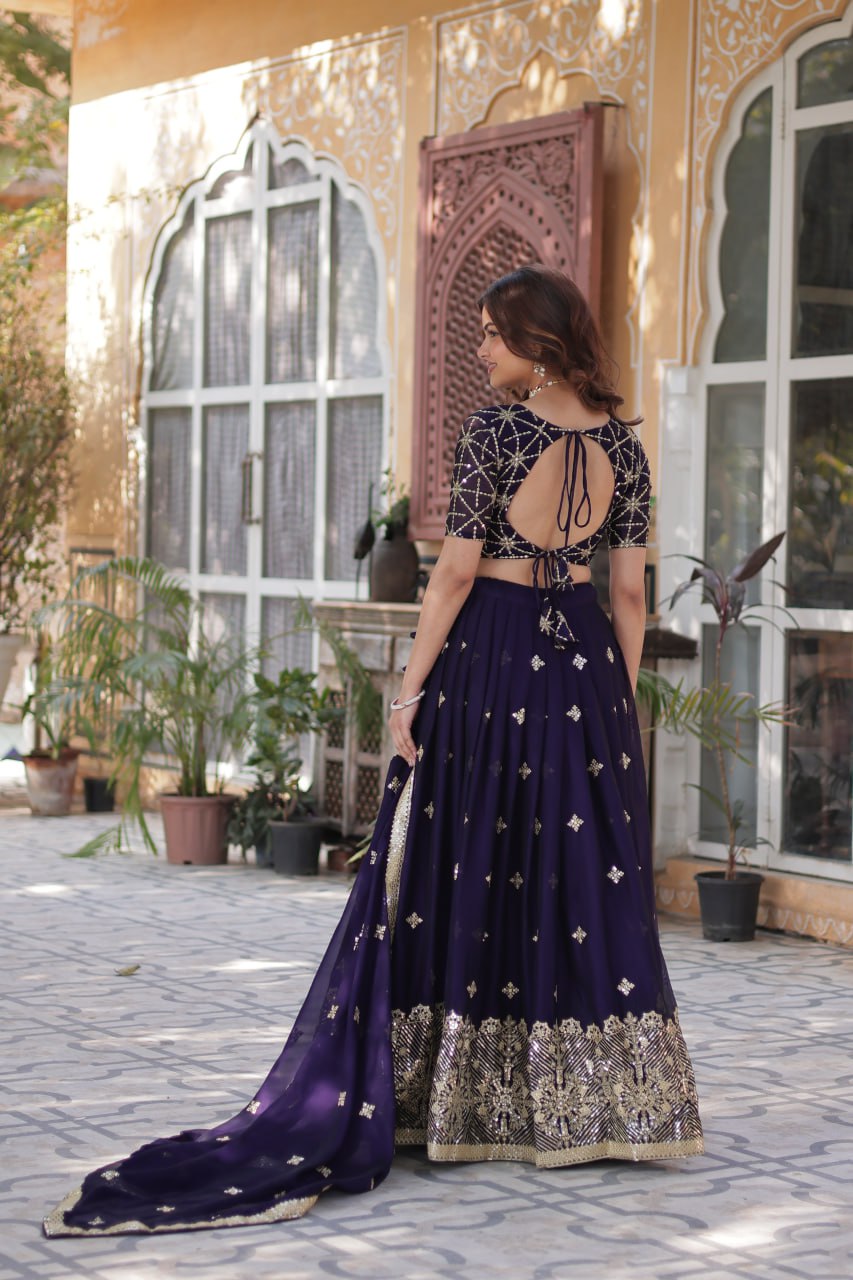 AstraVera Luxe Elegance Rangoli Silk Lehenga Choli
