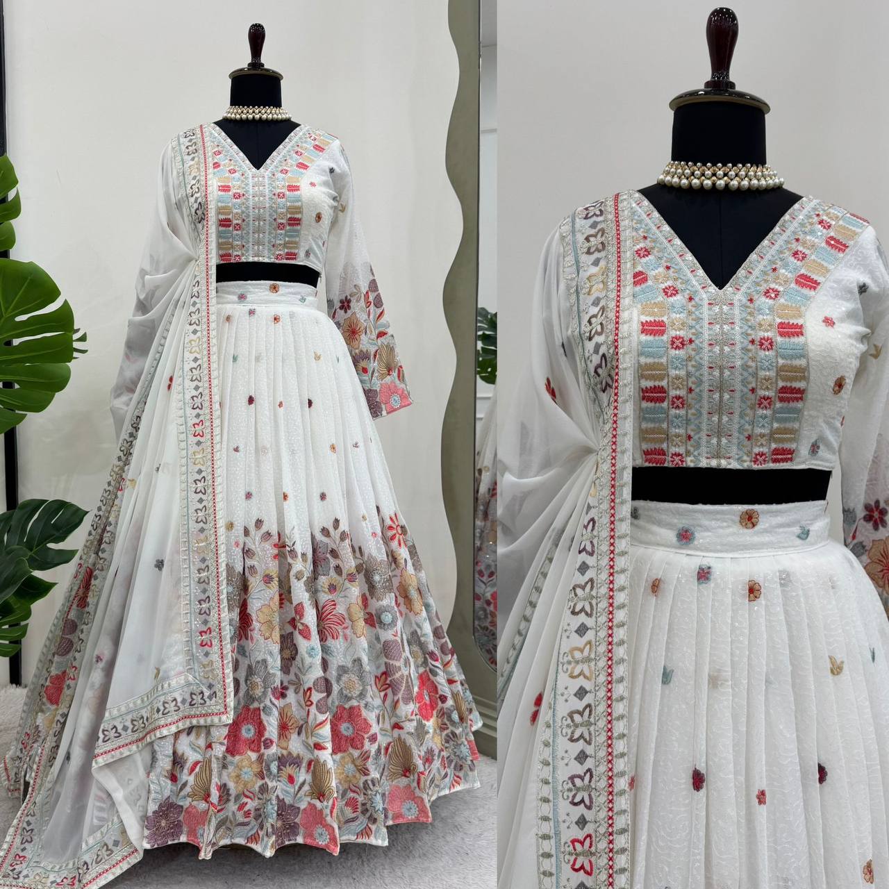 Sagnika pure Foux Georgette lehenga choli set