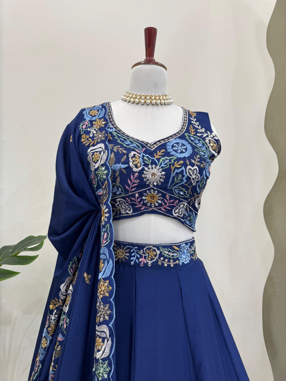 Lilly blue Silk Lehenga Set