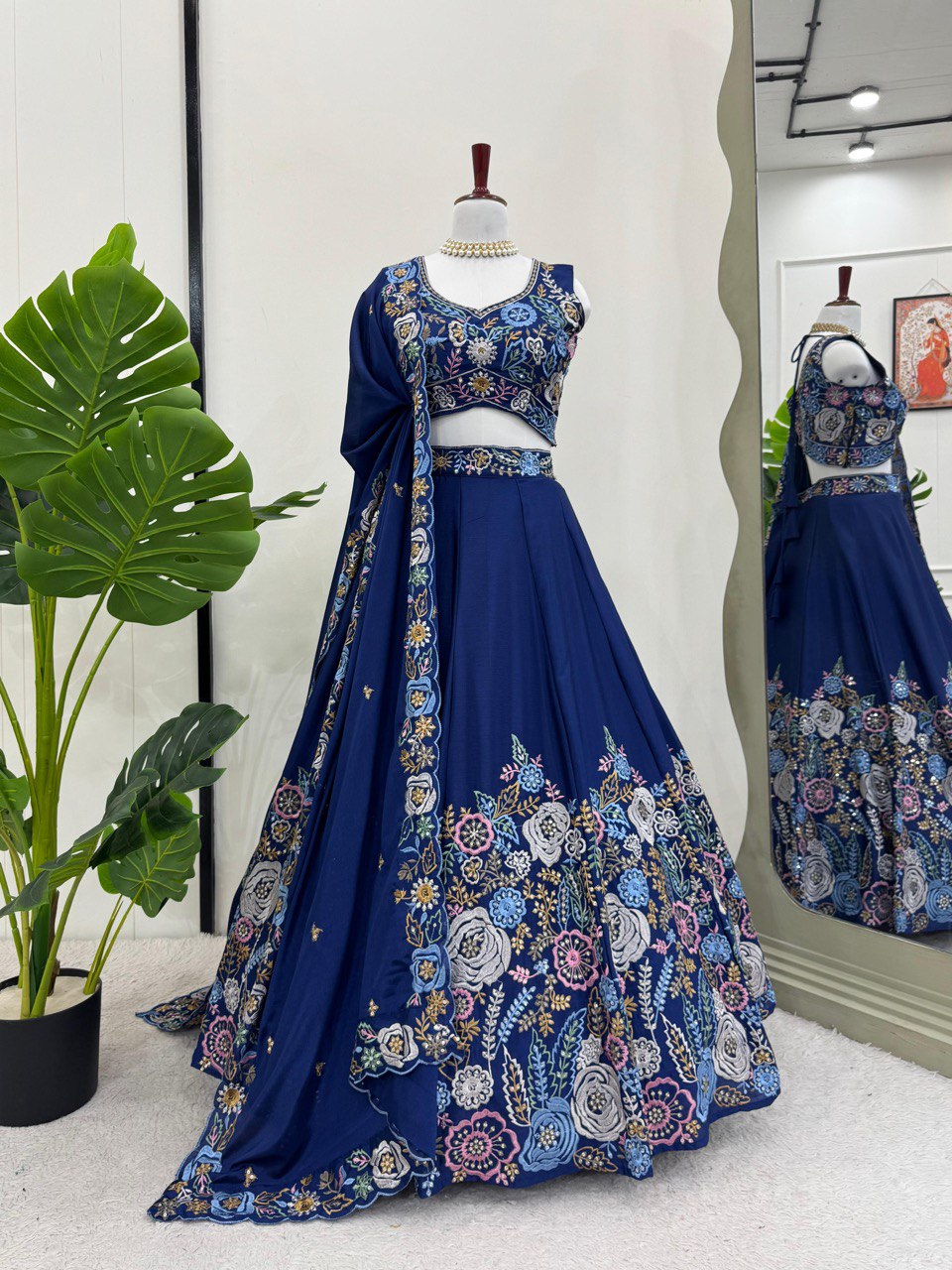 Lilly blue Silk Lehenga Set