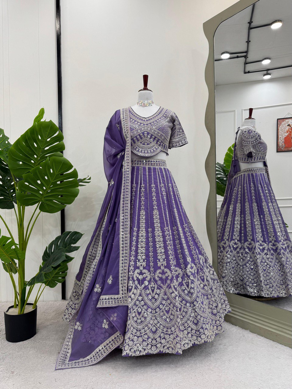 Inara purple Foux Georgette lehenga set