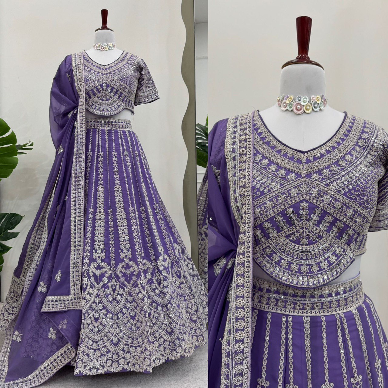 Inara purple Foux Georgette lehenga set