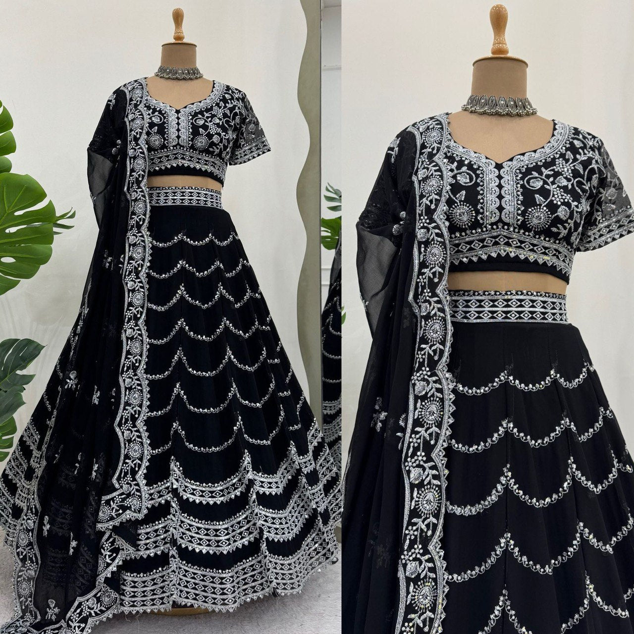 Farisha black lehenga set
