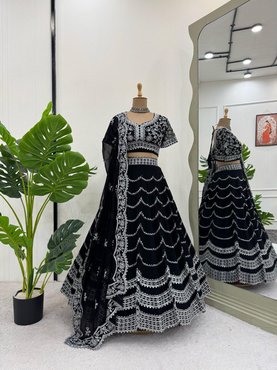 Farisha black lehenga set
