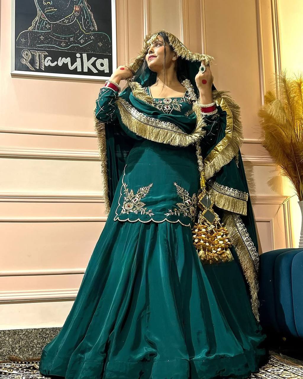 Luxury in Queens Embroidered Set with Dupatta