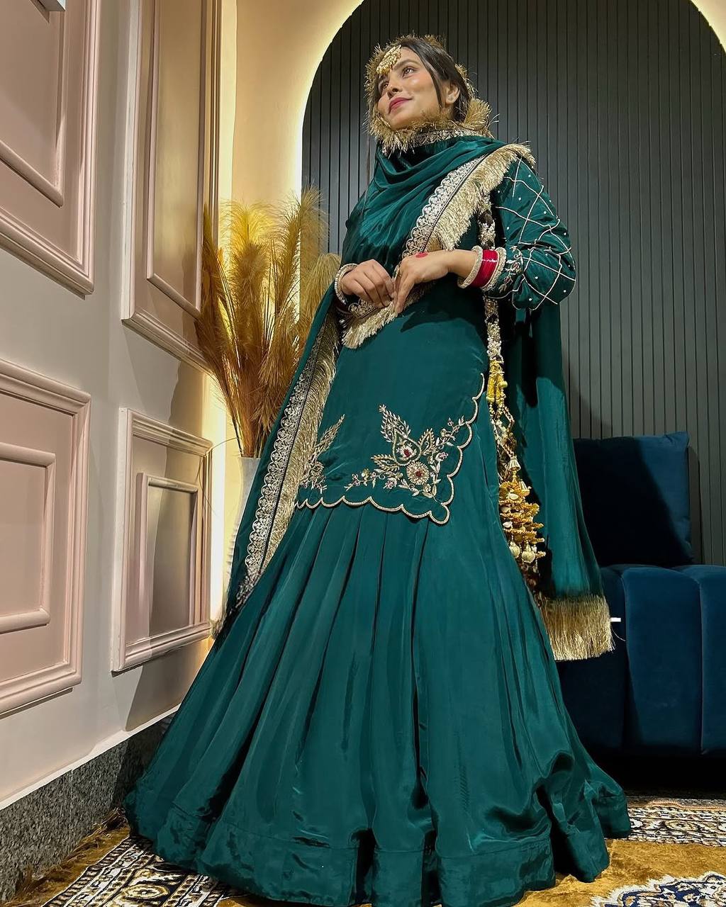 Luxury in Queens Embroidered Set with Dupatta